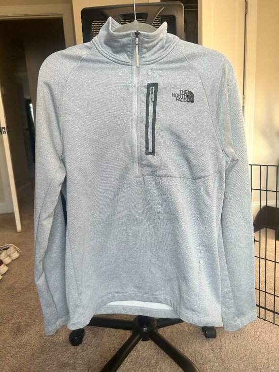 The North Face Quarter Zip Pullover Light Gray Men’s - Picture 1 of 4